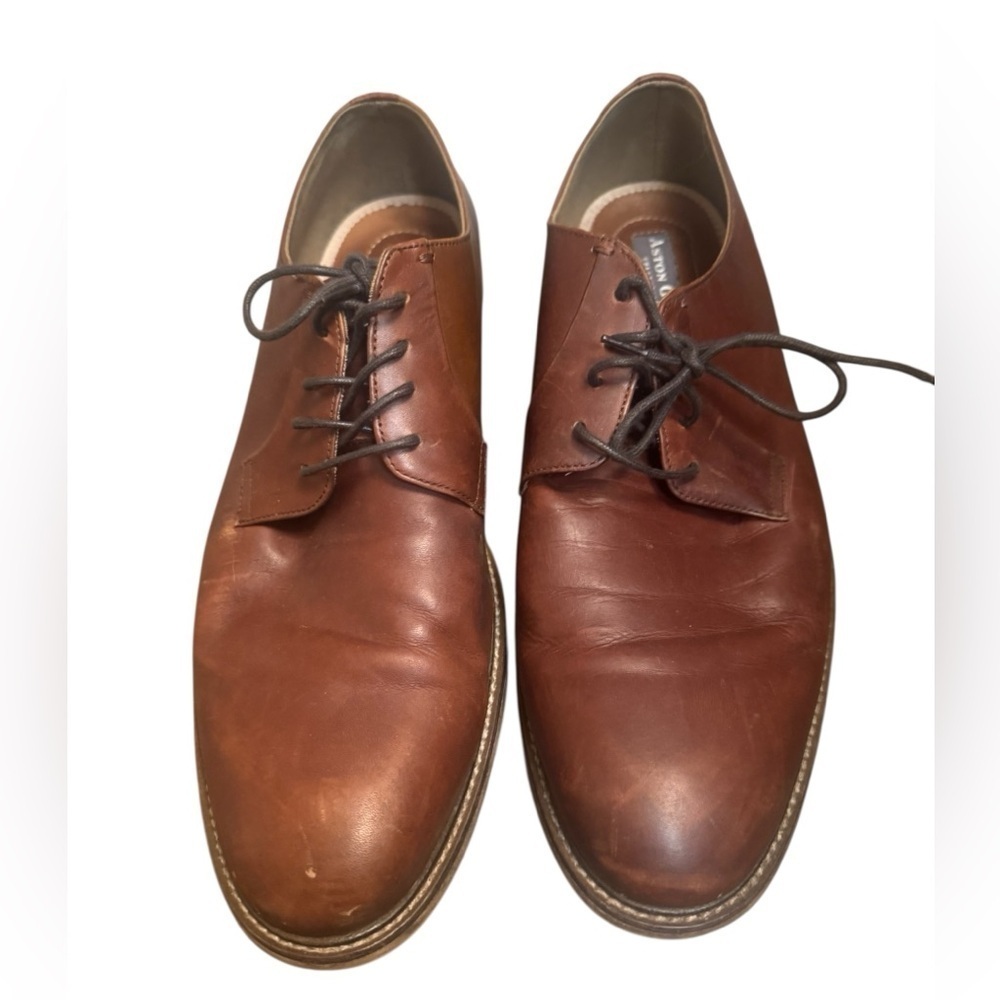ASTON GREY Grenasien Shoes Mens 12 Dress Plain Toe Oxford Brown Leather Lace Up